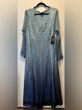NWT KOMAROV Beaded LongTiered Dress